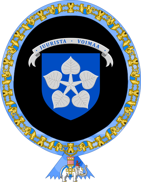 File:Coat of Arms of Sauli Niinistö (Order of the Elephant).svg