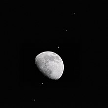 Composite of six photos of the ISS transiting the gibbous Moon Composite of 6 photos of the ISS transiting the gibbous Moon.jpg