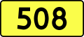 English: Sign of DW 508 with oficial font Drogowskaz and adequate dimensions.