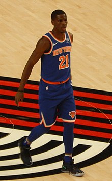 Dotson with the New York Knicks in 2018 Damyean Dotson (cropped).jpg