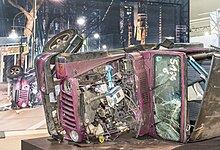 Der Jeep von Michael Warshitsky, der am 1. Februar 2016 als Opfer eines illegalen Autorennens in Berlin starb.