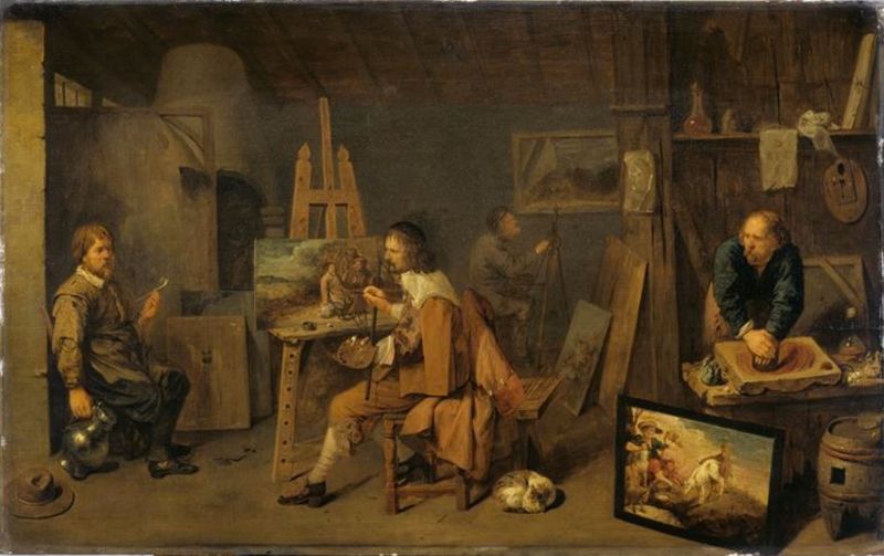 File:David Rijckaert (III) - Painters in a studio.jpg