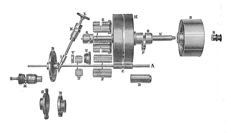 File:De Laval turbine, components (Rankin Kennedy, Electrical Installations, Vol III, 1903).jpg