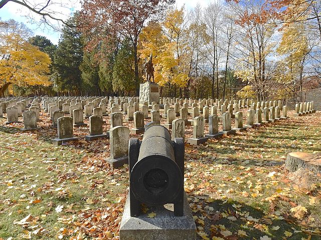 Sally (Sara) James Farnham sculpture, Defenders of the Flag, in Mount Hope Cemetery in Rochester, New York