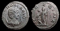 Zenobia-munt met haar titel, Augusta.