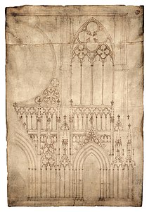 Drawing A′, circa 1260. One of the oldest surviving architectural drawings of the cathedral.