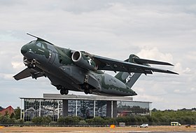 Un des premiers exemplaires en démonstration au Salon aéronautique de Farnborough de 2018.