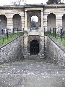 Catacomb entrance at Brompton Cemetery Entry to the Catacombs.JPG