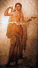 Ermafrodito, affresco Romano di Ercolano (1-50 d.C., Museo Archeologico Nazionale di Napoli) - 02.jpg