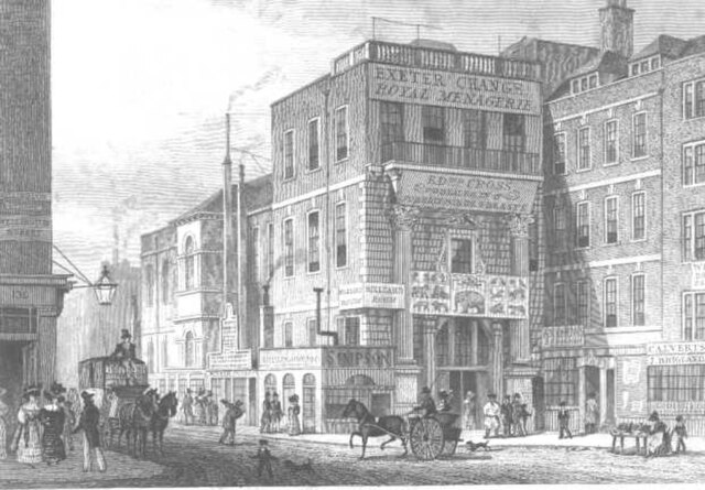 Exeter Exchange, viewed from the Strand in the early 19th century