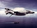 F-4J of VF-96 over the USS Constellation