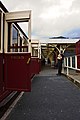 Looking down the station.