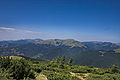 View to Farcău Massif in Maramureş Mountains from opposite edge in southeast.