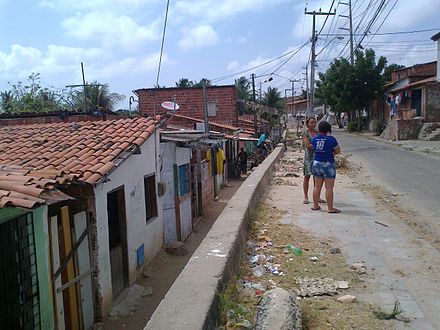 Street view in a favela (slum) of Fortaleza