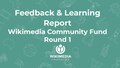 Feedback & Learning Report - Wikimedia Community Fund Round 1 (Google Slides version)