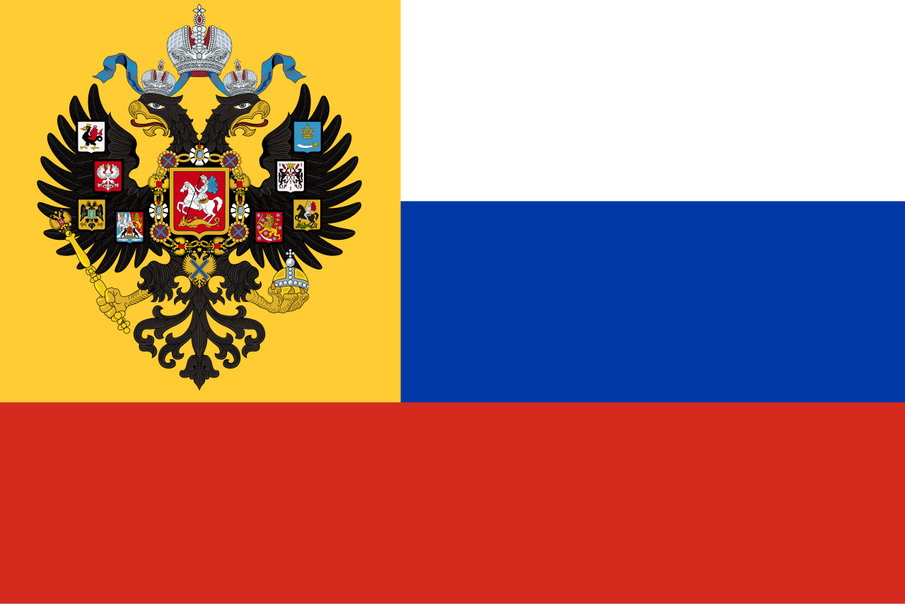 Russia emblem on Russian Federation flag design on Russia