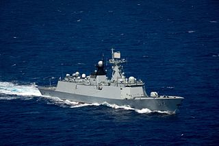 Chinese frigate <i>Hengshui</i> (572) Type 054A frigate of the PLA Navy