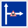 Level crossing with gates on side road