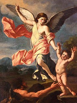 Giacinto Gimignani - An Angel and a Devil Fighting for the Soul of a Child - WGA08997