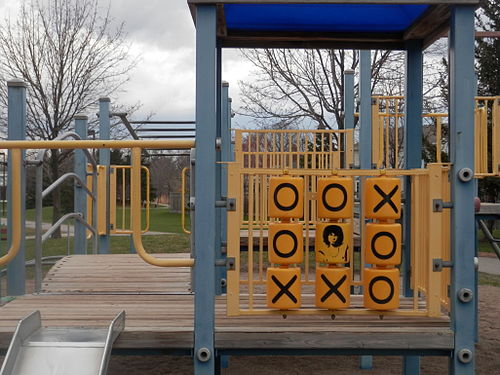 Graffiti of Jim Morrison on a Playground