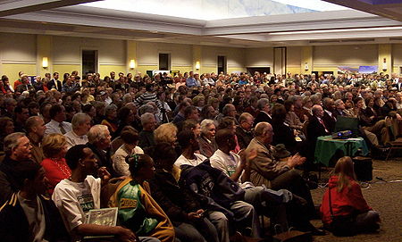 Members of the Wolf River Conservancy, the Shelby Farms Park Alliance, and Greater Memphis Greenline gather for the 2007 Greening Greater Memphis summit, along with local elected officials. GreeningGreaterMemphis2007.JPG