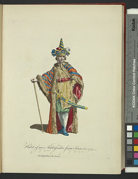 File:Habit of an ambassador from Siam in 1749, Ambassadeur de Siam, by Joseph-Marie Vien, 1757-1772, from the New York Public Library - 510d47e4-3c45-a3d9-e040-e00a18064a99.jpg