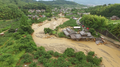 九州北部豪雨により北川が氾濫し被災した朝倉市杷木志波（2017年7月7日）