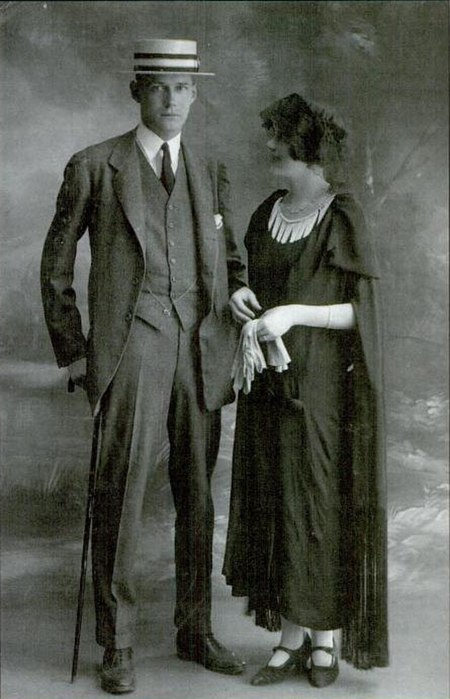 Harry and Polly Crosby on the day of their marriage on September 9, 1922.