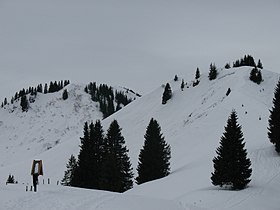 Vedere spre Heidelbeerkopf și Sonnenkopf.