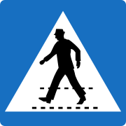 Hinweiszeichen 2a „Kennzeichnung eines Schutzweges“ (in der Bildtafel der Verkehrszeichen in Österreich)