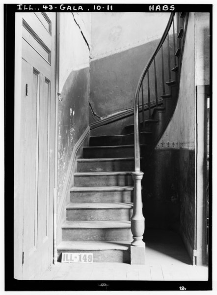 File:Historic American Buildings Survey Harold Huff, Photographer May 1936 STAIR DETAIL - Old Market House, North Commerce and Troy Streets, Galena, Jo Daviess County, IL HABS ILL,43-GALA,10-11.tif