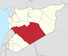 Karta Sirije s istaknutom pokrajinom Homs