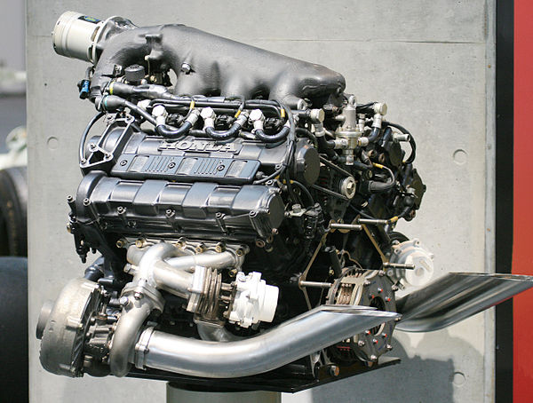 A Honda F1 racecar engine