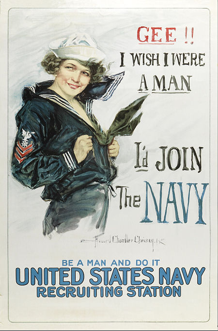 Howard Chandler Christy - Gee I wish I were a Man, I'd Join the Navy - Google Art Project.jpg