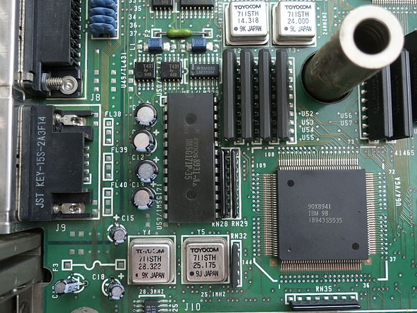 VGA section on the motherboard in IBM PS/55