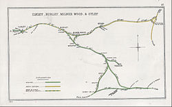 A diagram showing railways near Ilkley, West Yorkshire, including a joint railway Ilkey, Burley, Milner Wood & Otley RJD 87.jpg