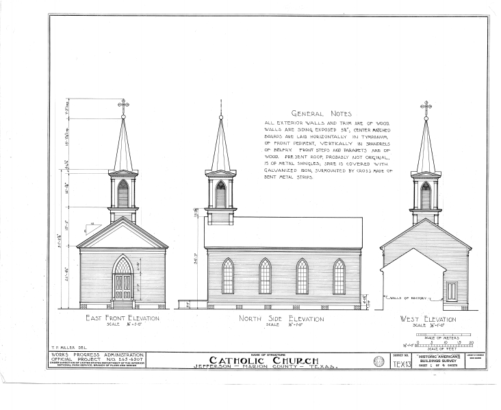 File:Immaculate Conception Roman Catholic Church, 201 North Vale Street, Jefferson, Marion County, TX HABS TEX,158-JEF,1- (sheet 1 of 4).png