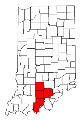 Location of PLC members in Indiana Indiana Map Patoka Lake.png