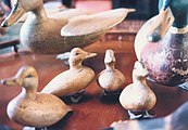 Miniature duck carvings