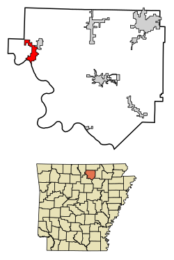 Locatie van Calico Rock in Izard County, Arkansas