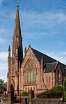کلیسای Parish Jamestown اسکاتلند با نرده های دیواری و دروازه های مرزی