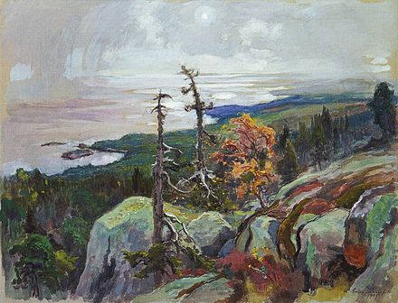 Lake Pielinen seen from Ukko-Koli by Eero Järnefelt.