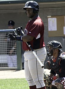 Milwaukee, WI, USA. 9th May, 2015. Milwaukee Brewers first baseman Jason  Rogers #15 hits his first Major League home run in the Major League  Baseball game between the Milwaukee Brewers and the