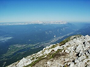 Das Obere Savetal bei Jesenice von Hochstuhl (Stol)