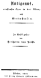 Johann Nepomuk von Poißl - Antigono - página de título del libreto - Munich 1808.png