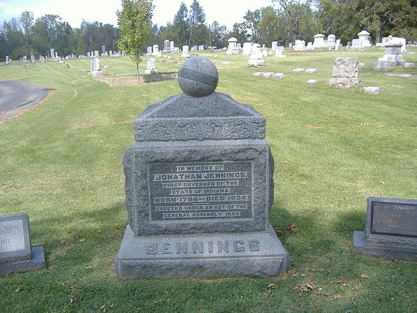 Burial site of Jennings in the Charlestown Cemetery.