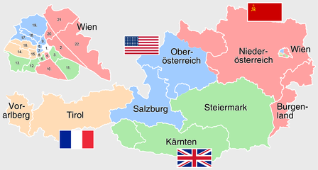 Alliierte Besatzungszonen in Österreich von 1945 bis 1955