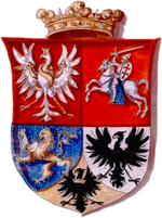 Kazimier Jagajłavič, Pahonia. Казімер Ягайлавіч, Пагоня (XVII).png