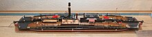 A model of a German chain steamer on the Elbe. Ketten-Schleppdampfer 1885.jpg