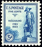 Selo postal dos EUA (1933): estátua Kościuszko